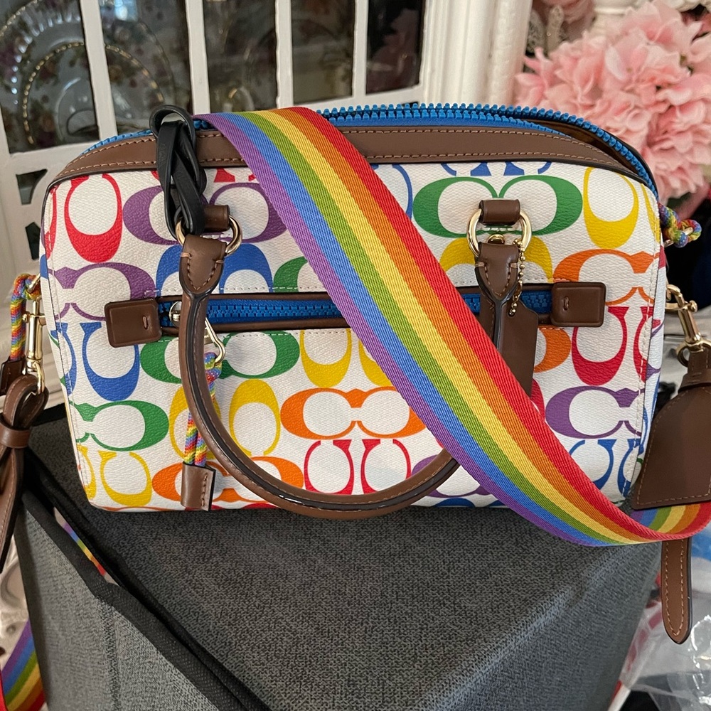 Rainbow Signature Coach Rowan Bag/Purse